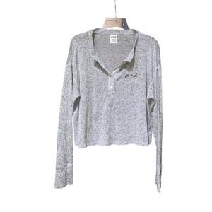 PINK Victoria’s Secret gray long sleeve sweater crop top‎ Size Small Petite